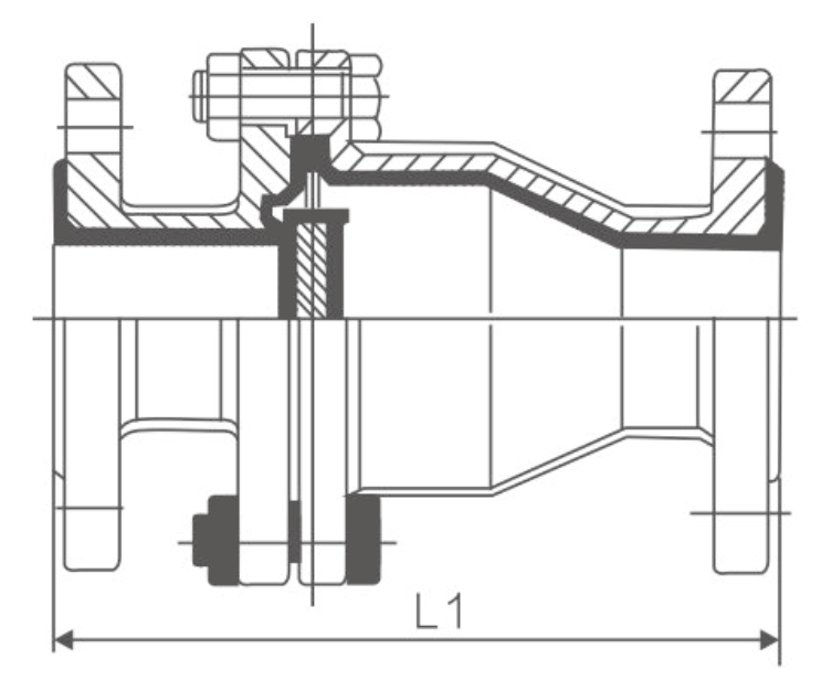 襯氟旋啟式止（zhǐ）回閥H44F46(圖1)