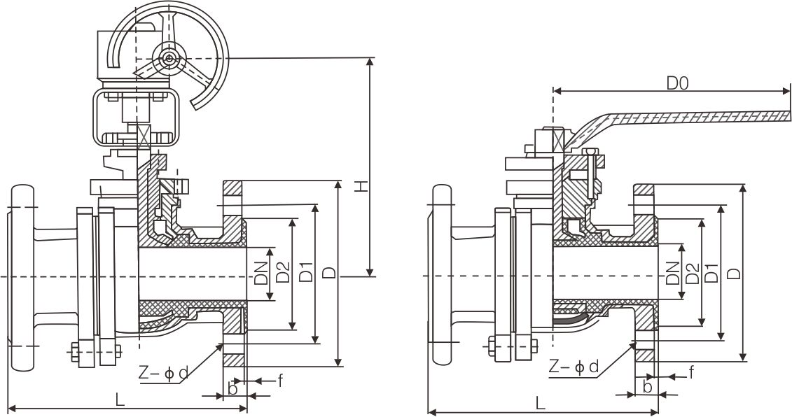 襯氟法蘭球閥Q41F46(圖1)