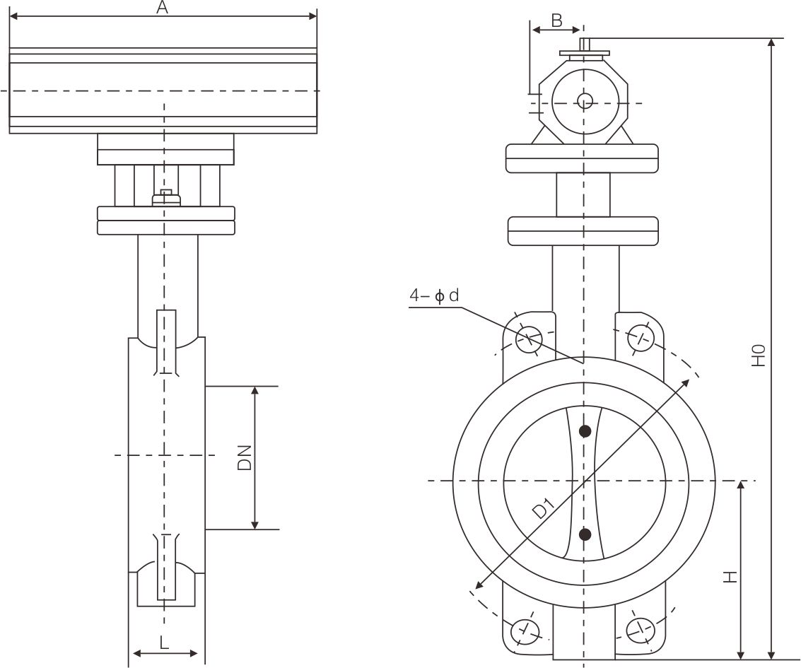 Pneumatic wafer type center line butterfly valve(圖1)