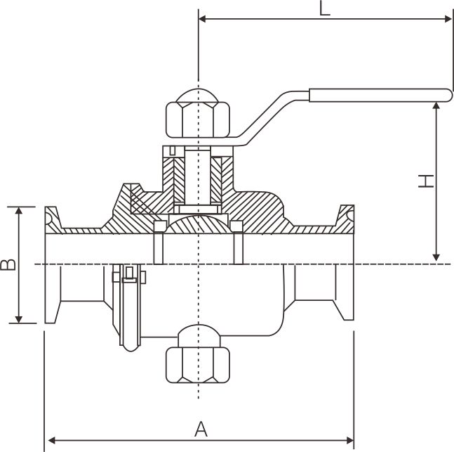 Hygienic grade clamp zero residue ball valve(圖1)